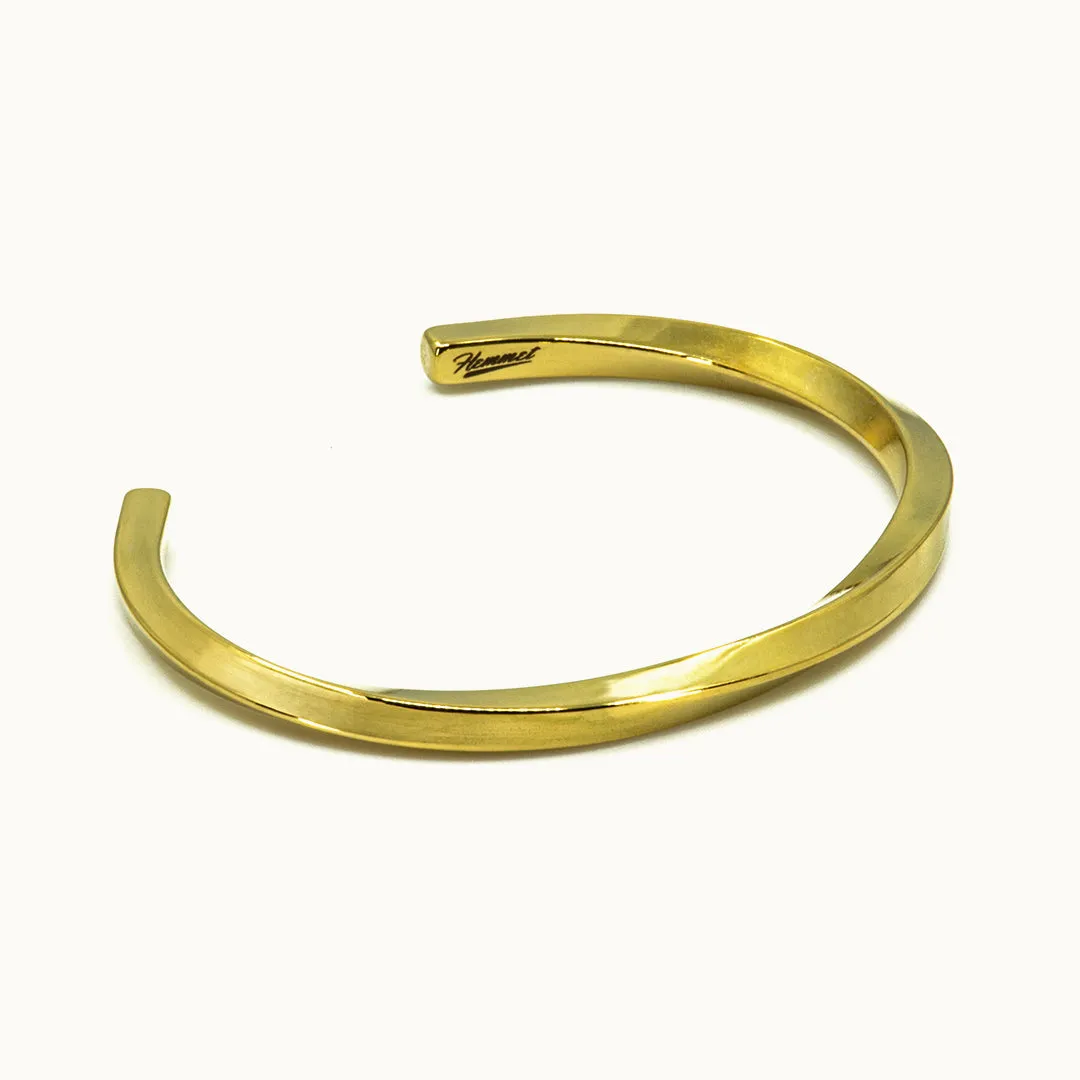 Hemmet Principle Adjustable Twisted Cuff bracciale oro giallo