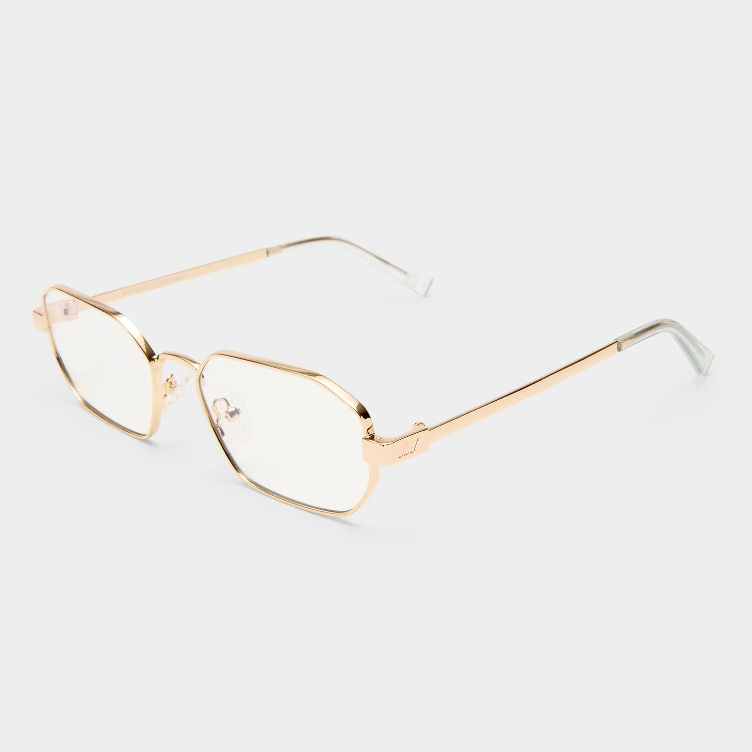 Le Specs Mythic occhiali luce blu oro ottagonali