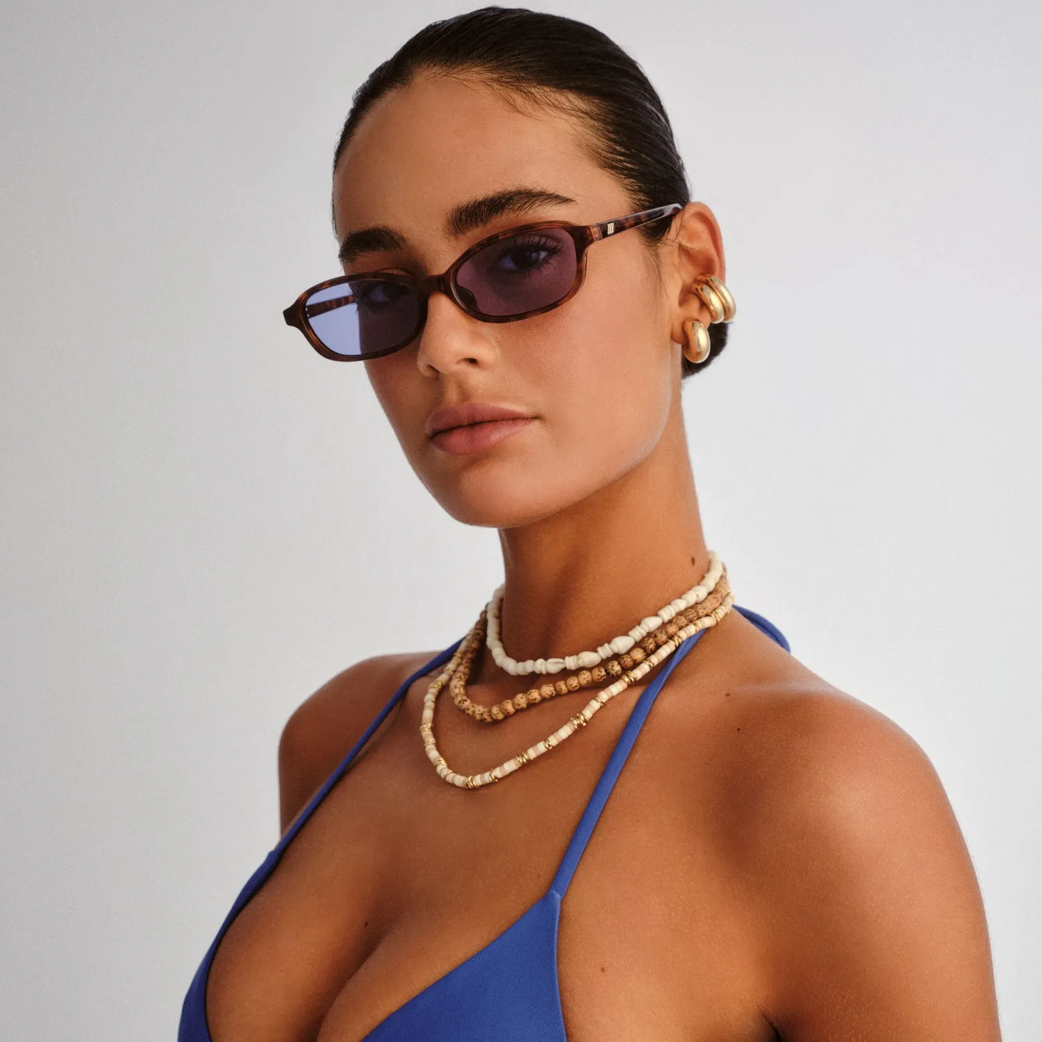 Le Specs Honey Pot occhiali sole rettangolari amber tort