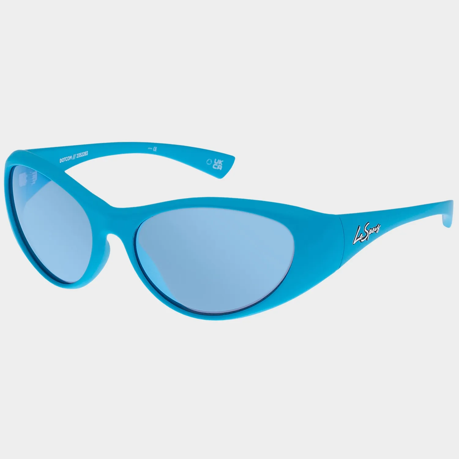 Le Specs Dotcom occhiali da sole cyan specchiati wrap