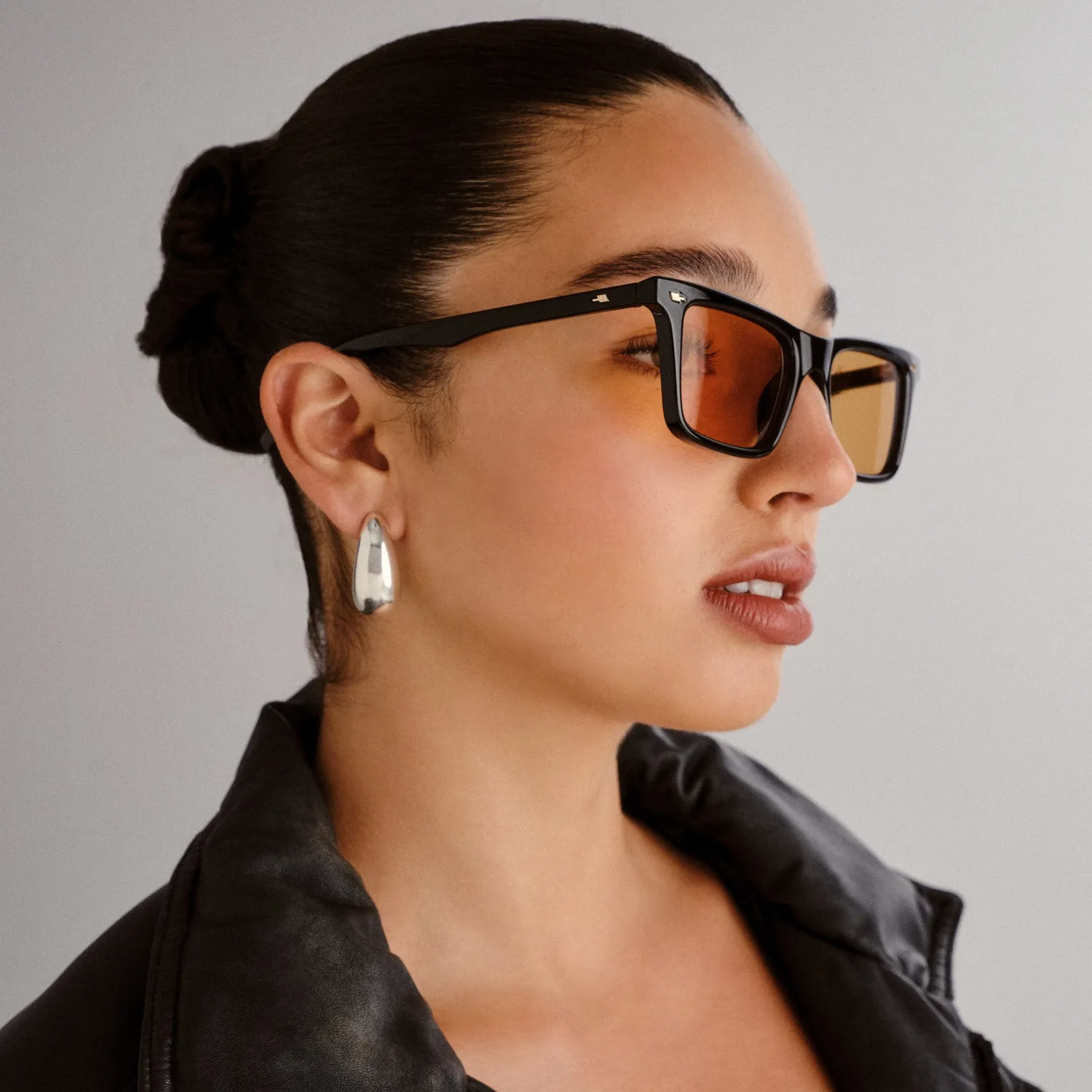 Le Specs Broski occhiale da sole nero ambra uomo