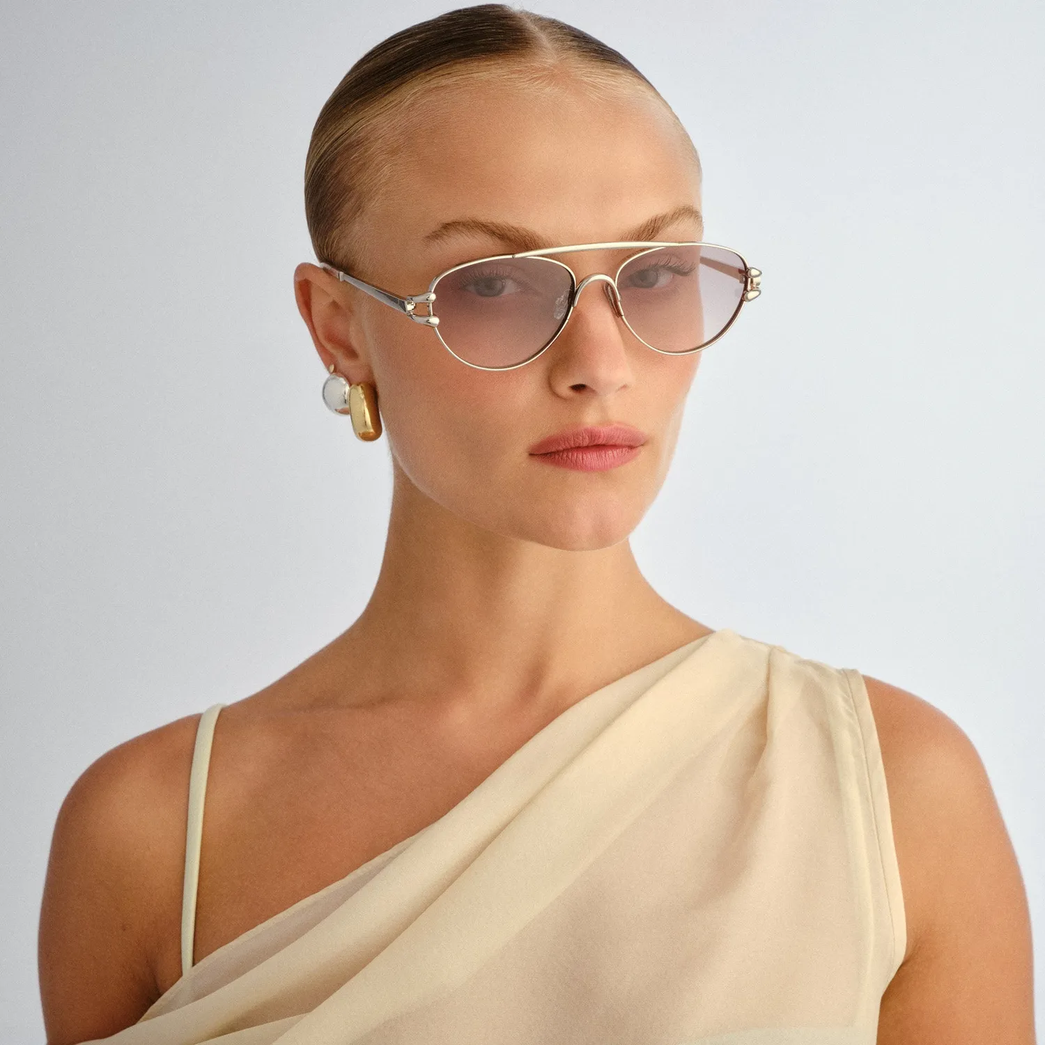 Le Specs Numero Seis occhiale da sole argento sfumato