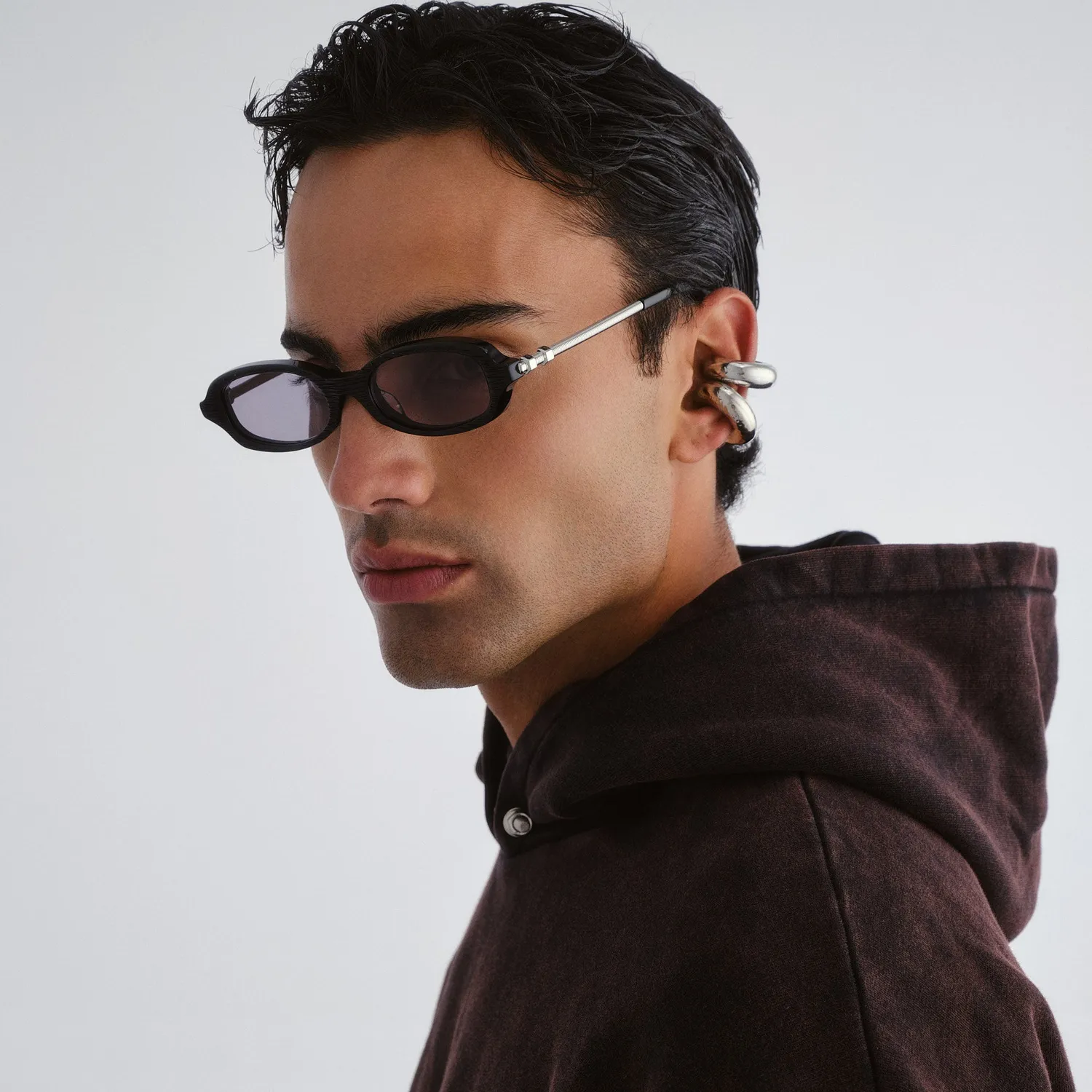 Le Specs Lichtblick occhiale da sole nero rettangolare smoke