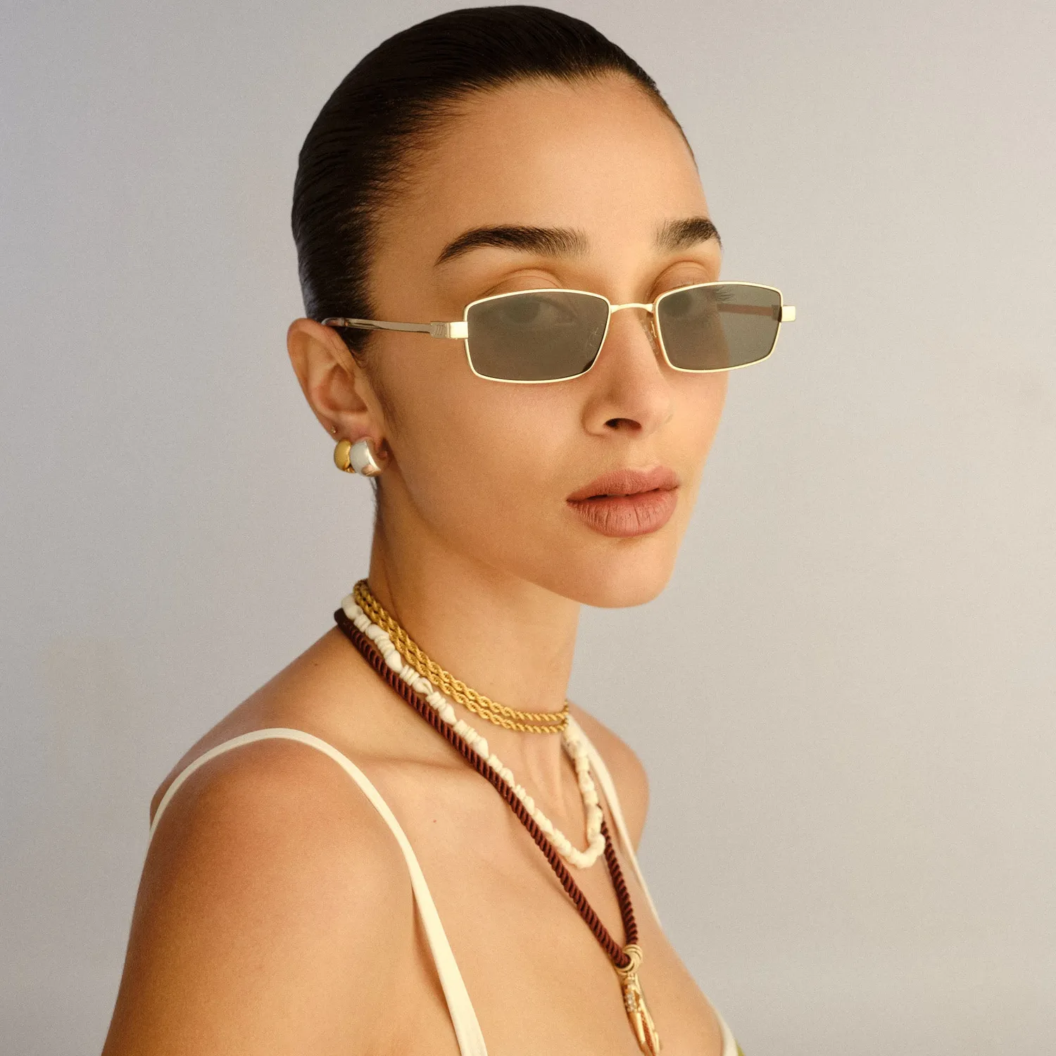 Le Specs Bizarro occhiale da sole Bright Gold Clear khaki