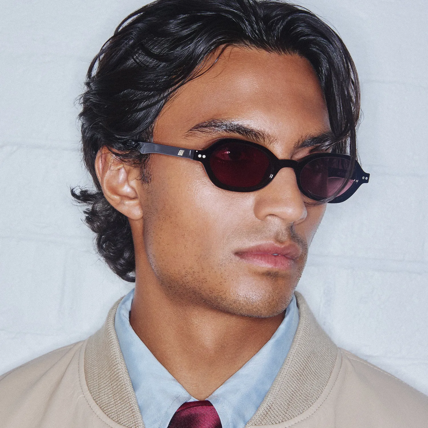Le Specs Foundry occhiali da sole neri ovali stretti