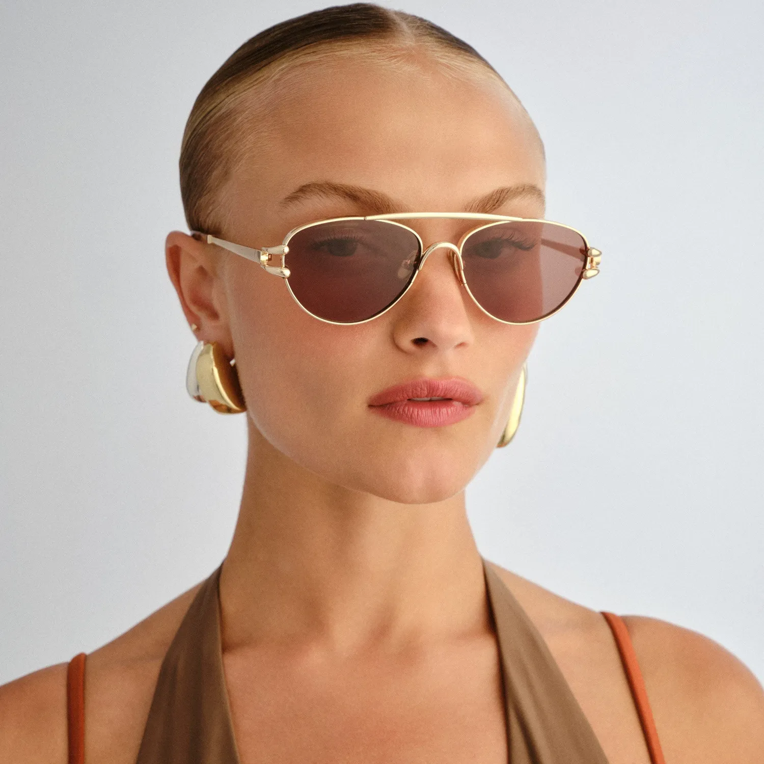 Le Specs Numero Seis occhiale da sole oro aviatore