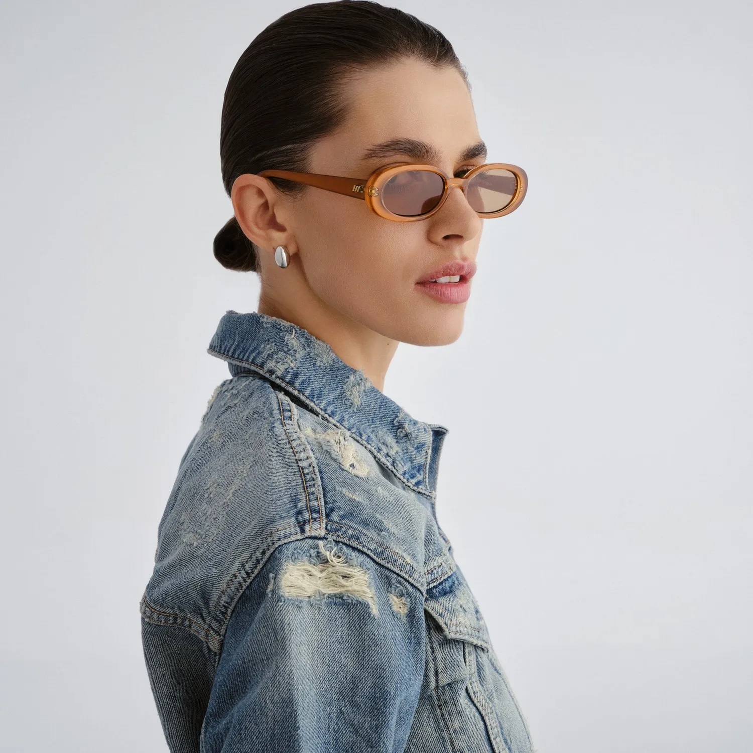 Le Specs Outta Love occhiali da sole caramel ovali anni 90