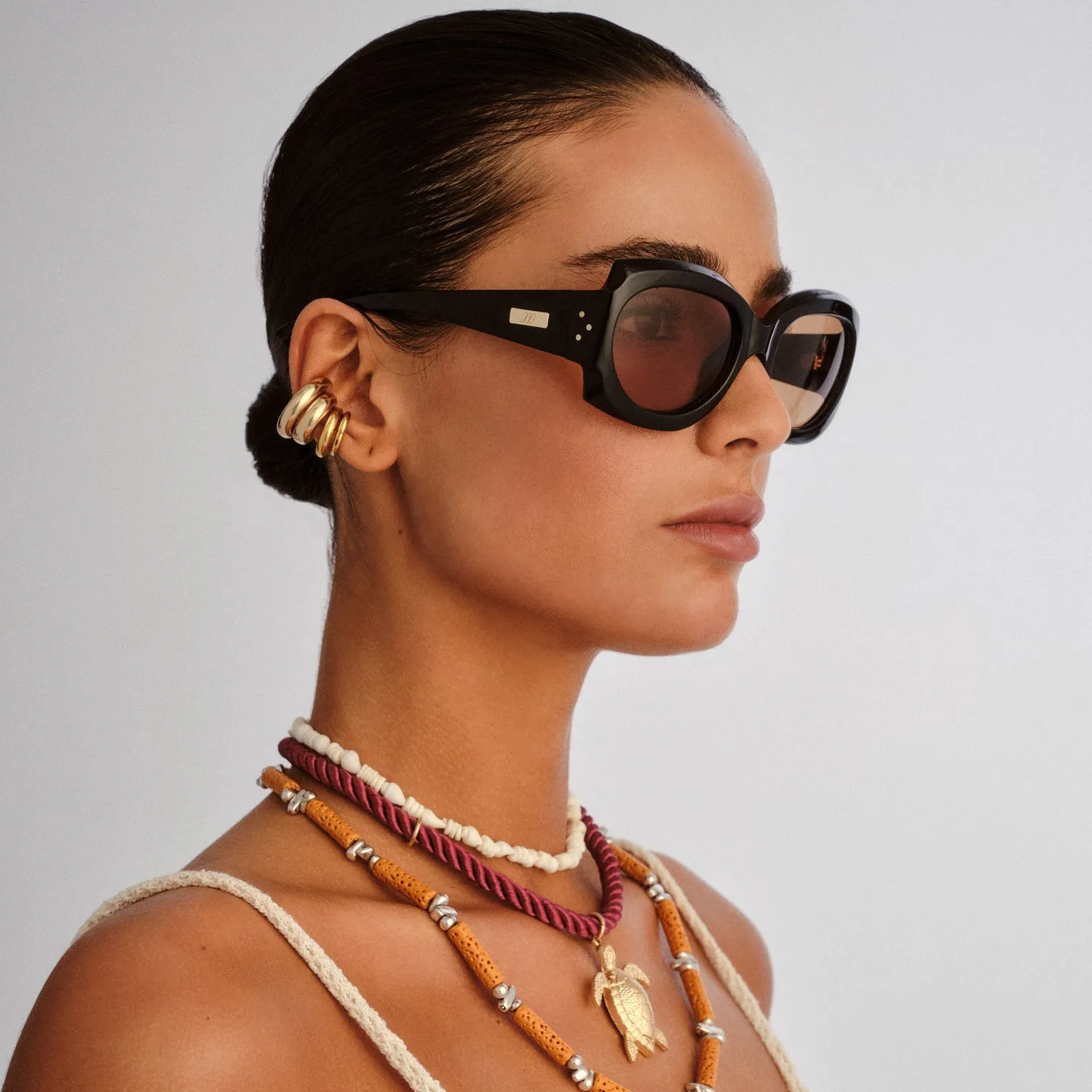 Le Specs Loveliness occhiali da sole nero oversize rotondi