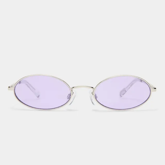 Le Specs Love Train occhiale da sole ovale argento