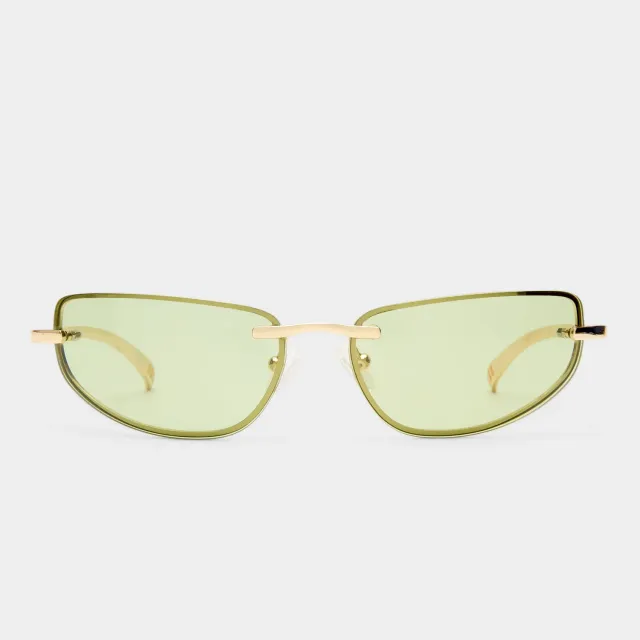 Le Specs Bubbles occhiali da sole gold verdi avvolgenti