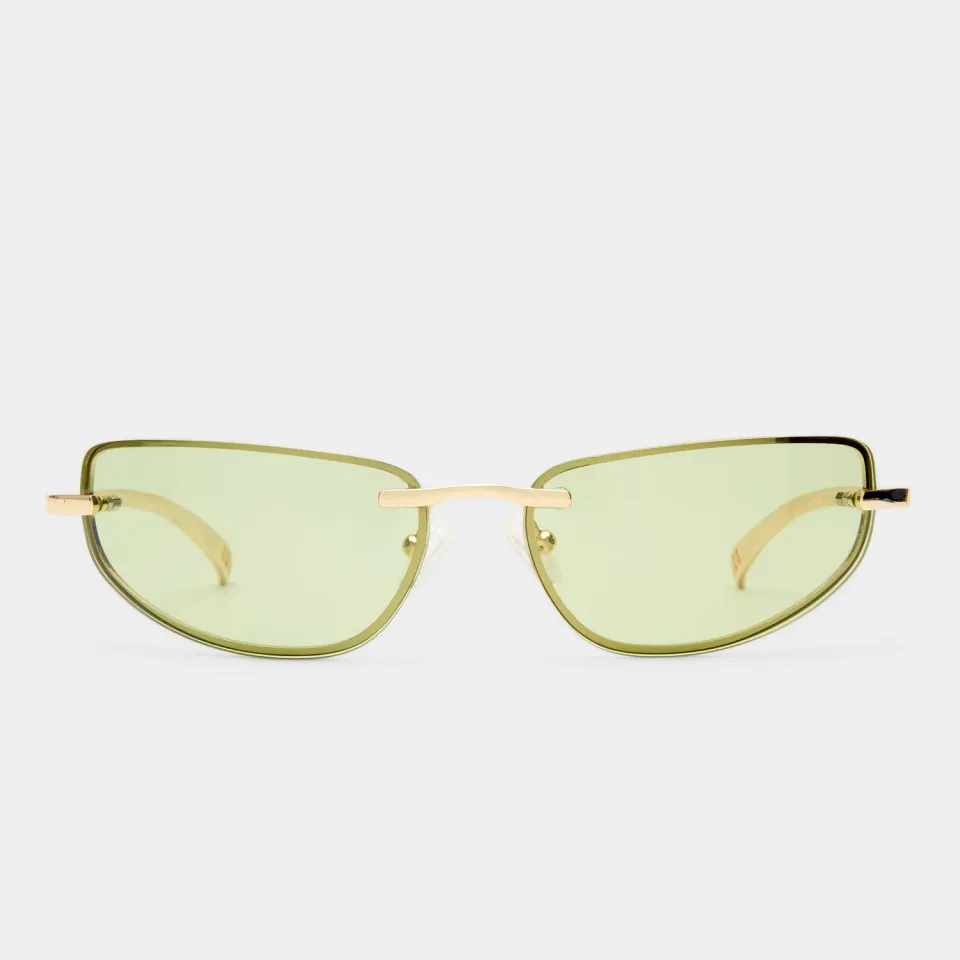 Le Specs Bubbles occhiali da sole gold verdi avvolgenti