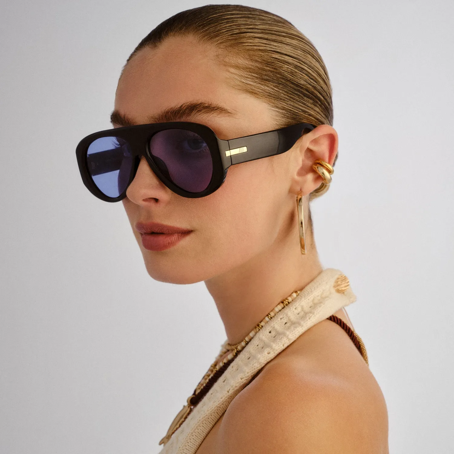Le Specs Dream Boat occhiali aviator black blue mono