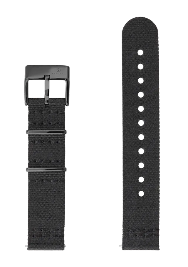 Sea2See cinturino orologio nero 20 mm RPET