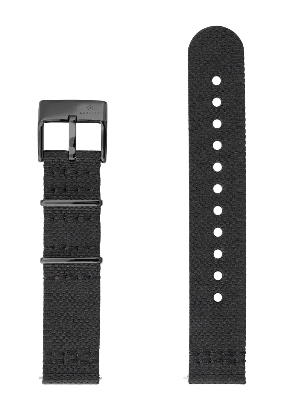 Sea2See cinturino orologio nero 20 mm RPET