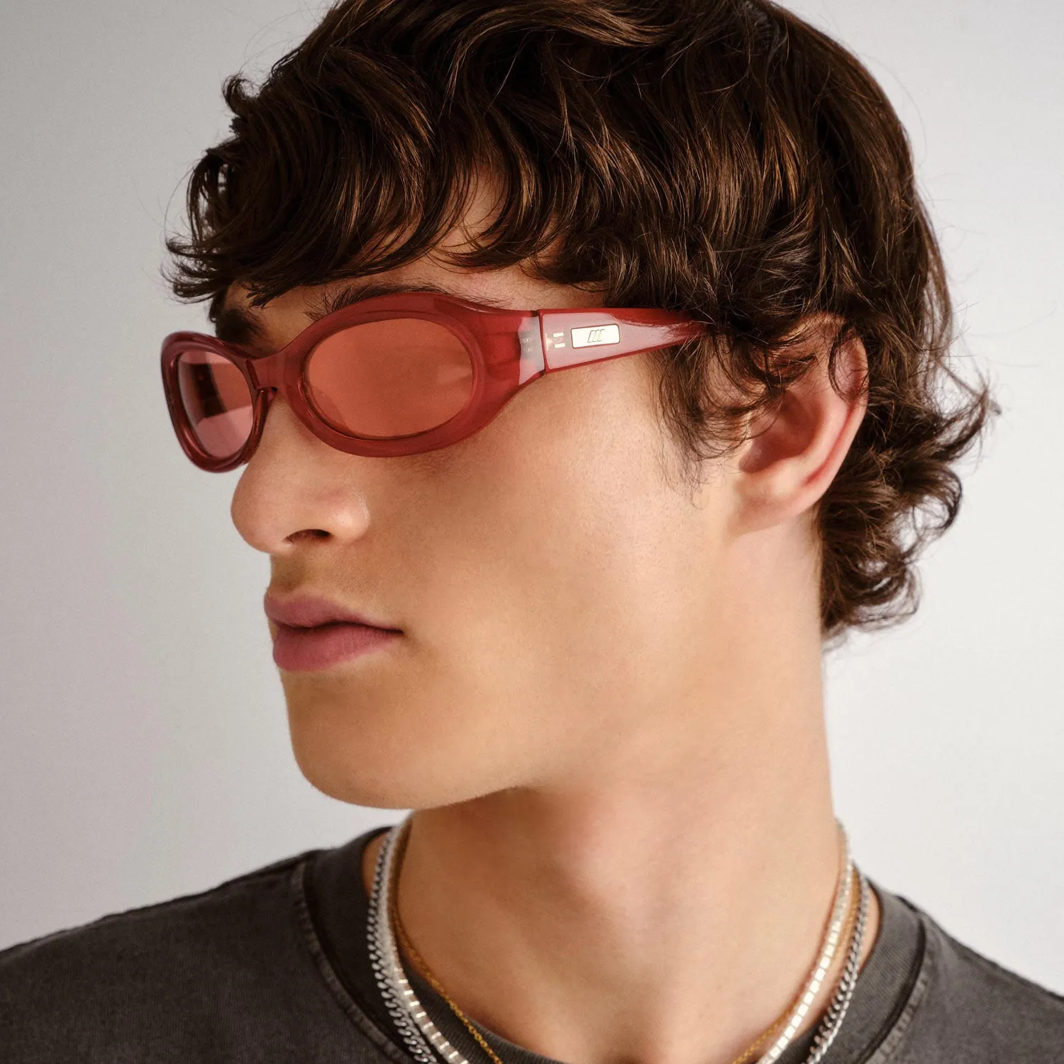 Le Specs Nightcrawler occhiali da sole wrap vermiglio specchio