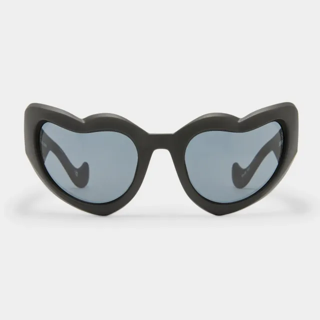 Le Specs Fast Love occhiale da sole nero opaco cuore