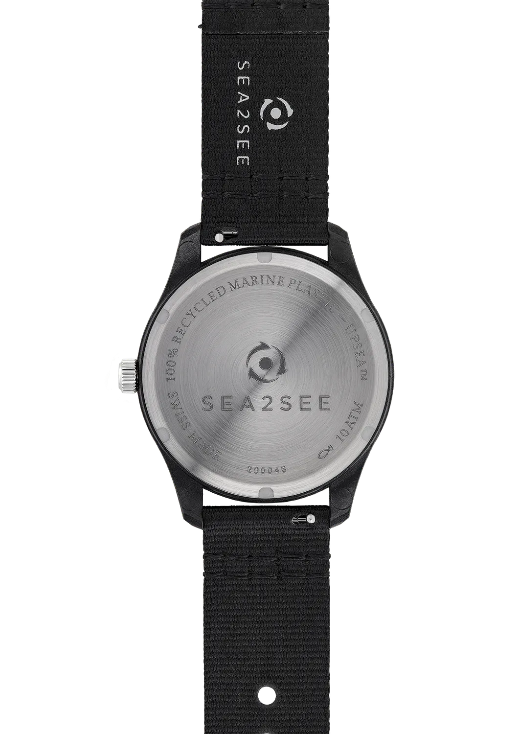 Sea2See cinturino orologio nero 20 mm RPET