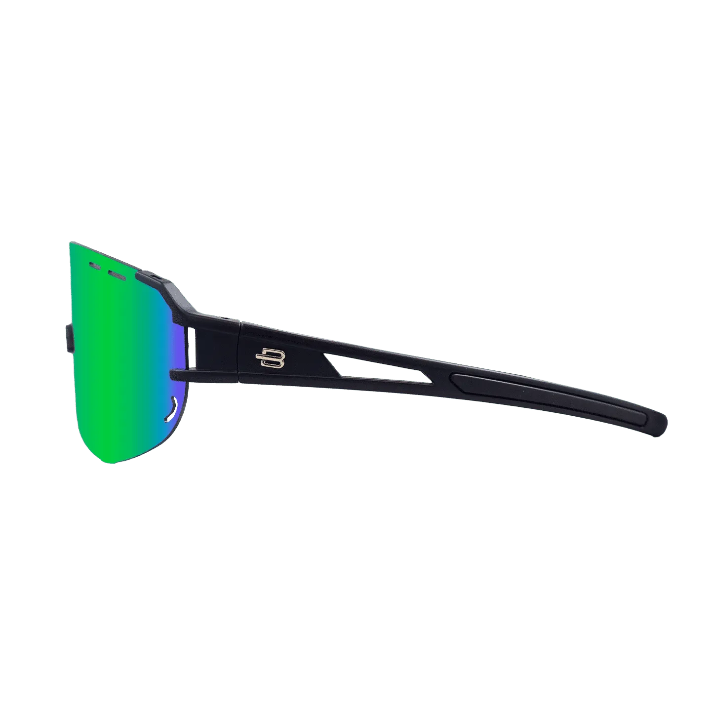 Bloovs Iten Matte Black Green Mirror occhiali corsa specchiati