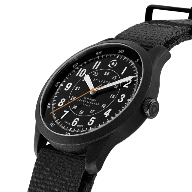 Sea2See Seal 01 orologio 41 mm nero cinturino NATO