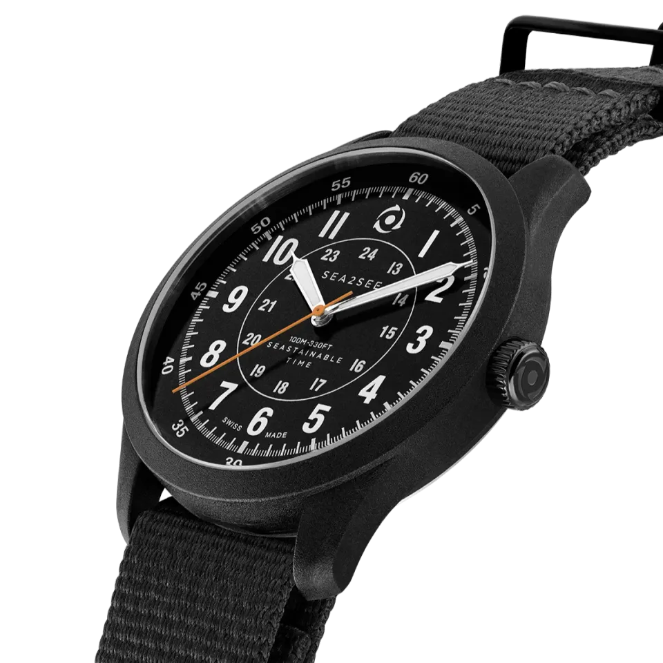 Sea2See Seal 01 orologio 41 mm nero cinturino NATO