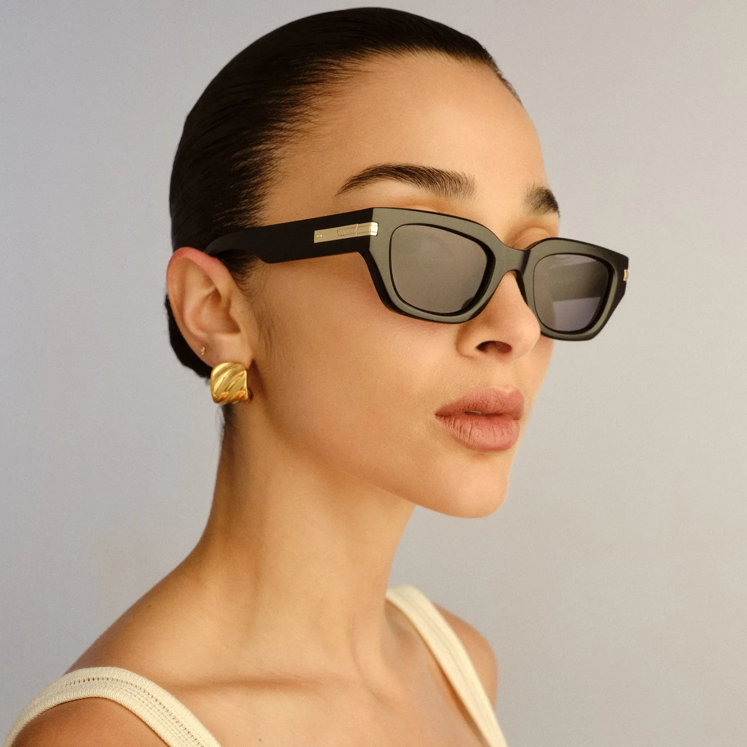 Le Specs Cubito + occhiale da sole nero polarizzato