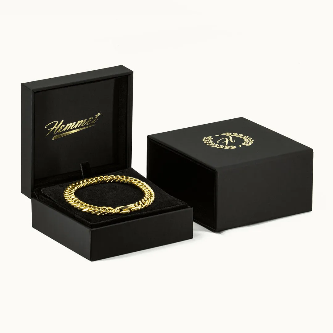 Hemmet Principle Cuban Bracelet bracciale oro giallo 19 cm