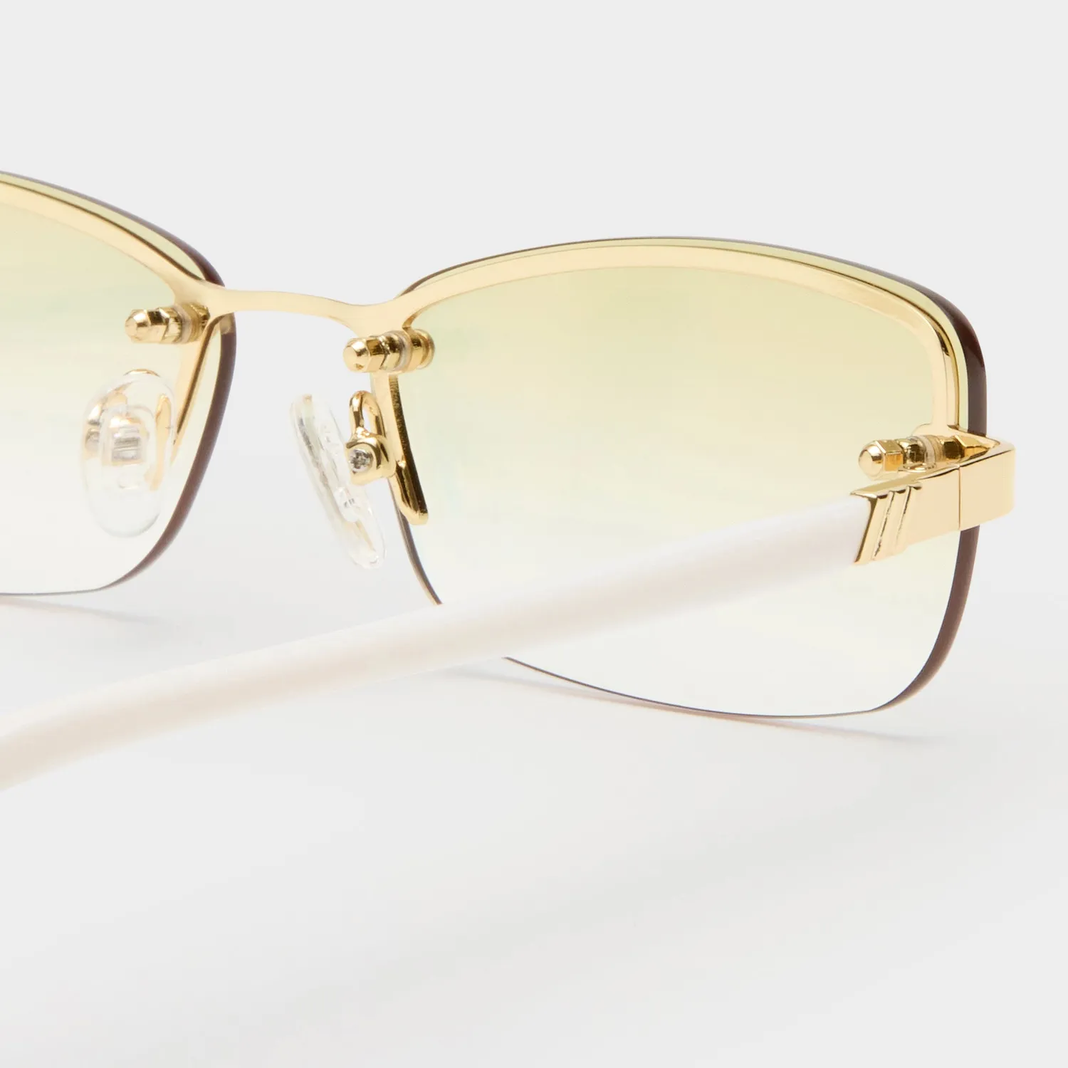 Le Specs Enigmatic occhiale da sole oro avorio specchiato