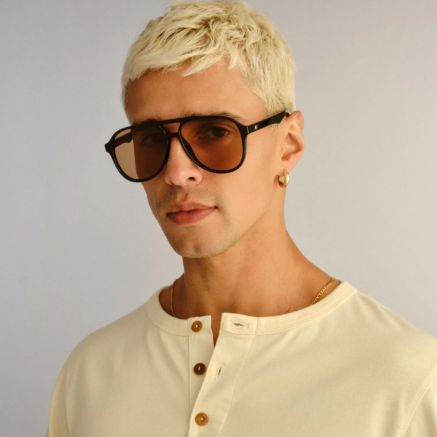 Le Specs Tragic Magic occhiali da sole neri anni 70