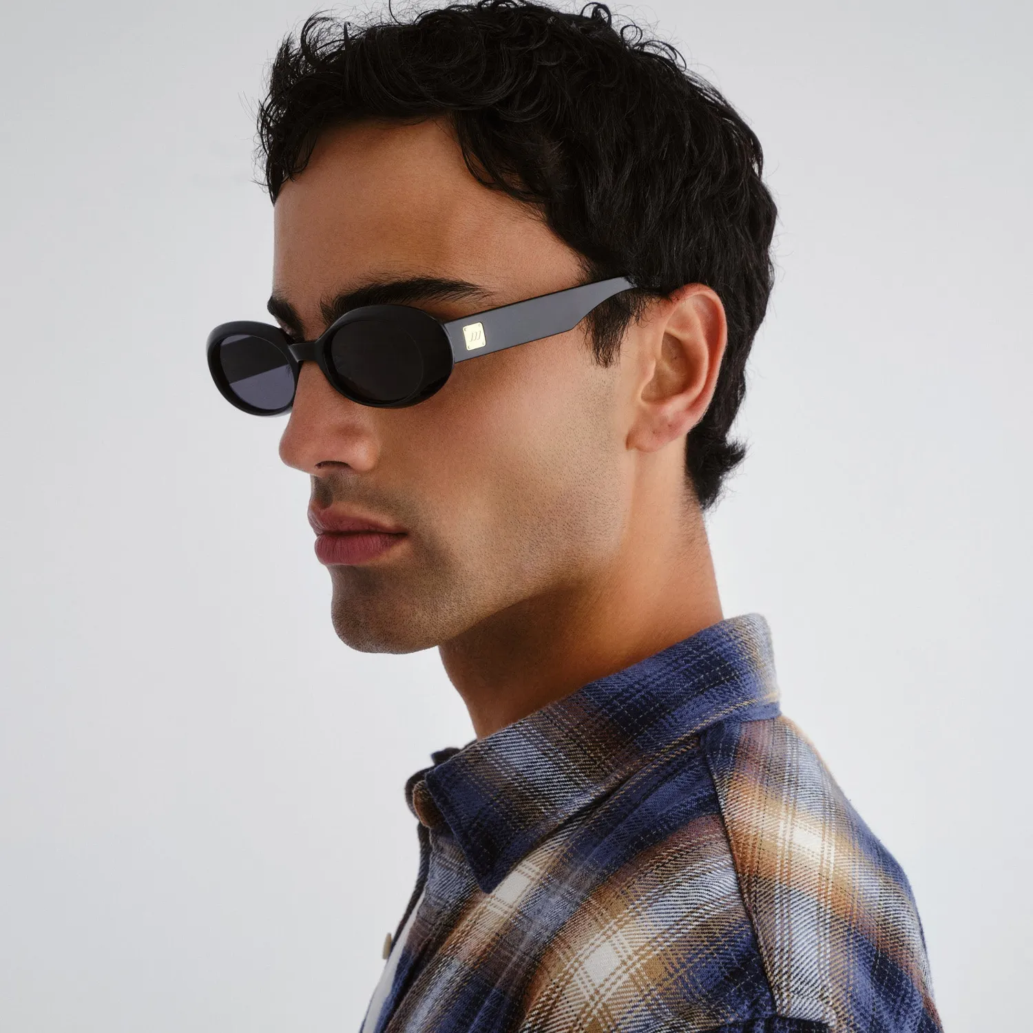 Le Specs Work It occhiale da sole nero ovale slim