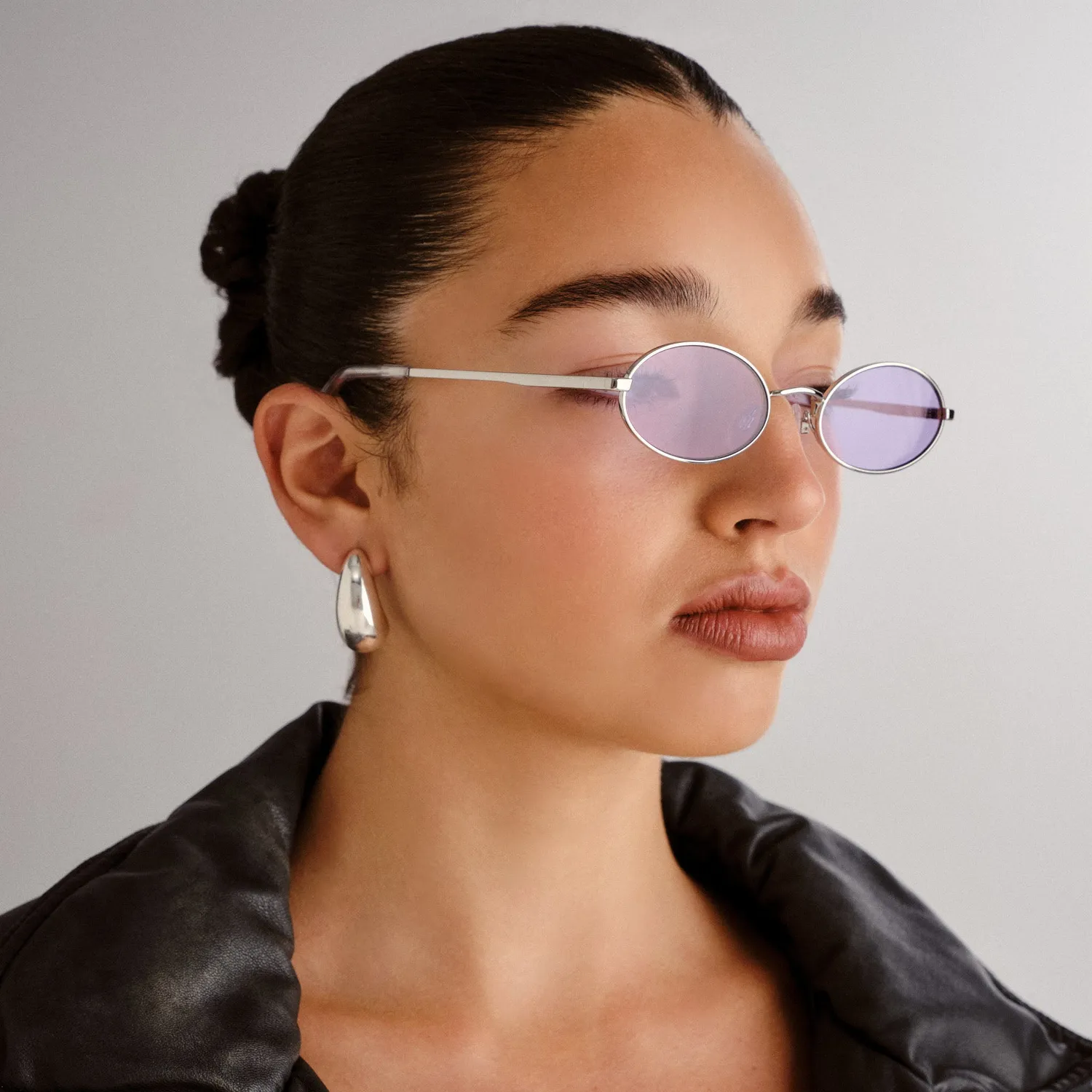 Le Specs Love Train occhiale da sole ovale argento