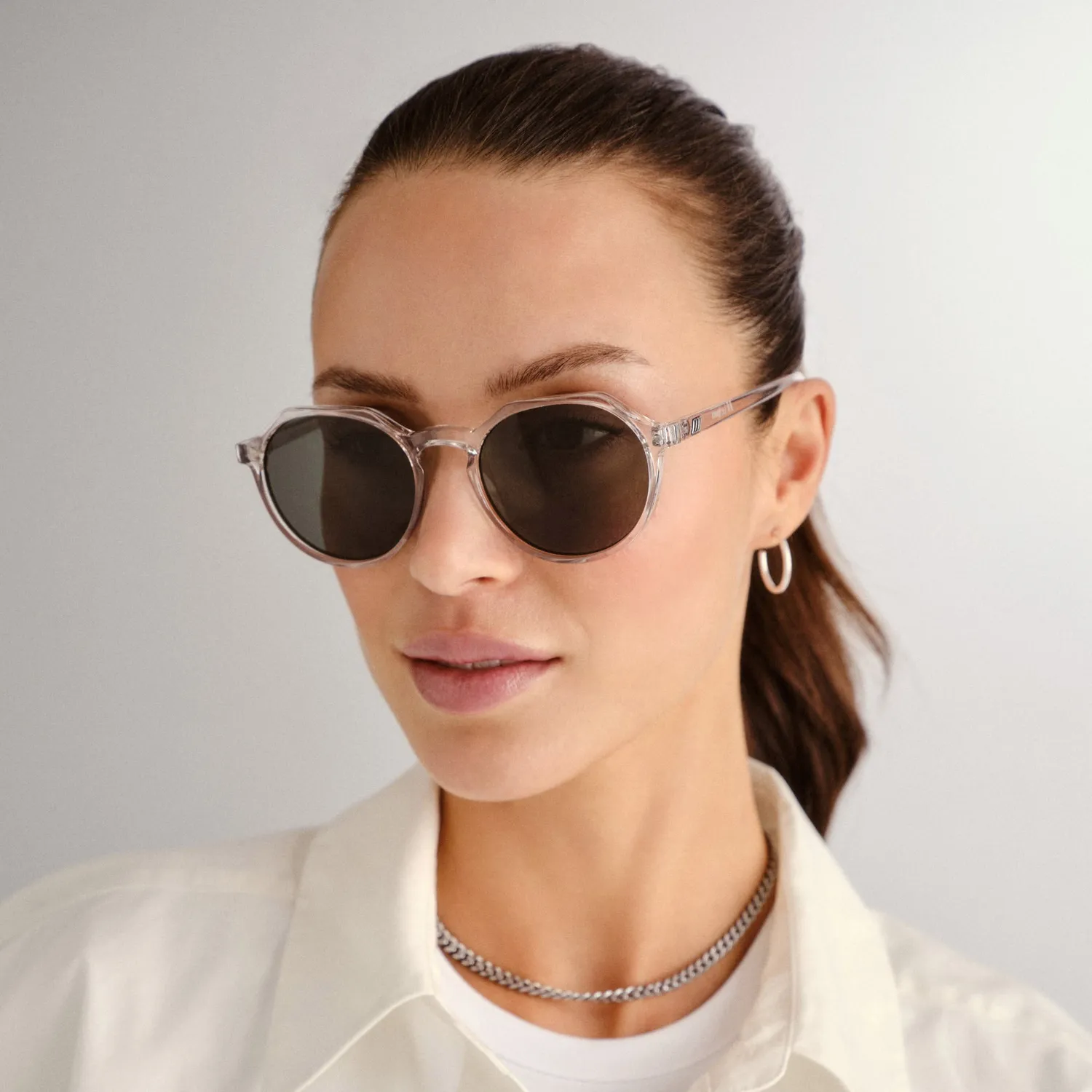 Le Specs Speed of Night occhiale da sole clear shadow tondo