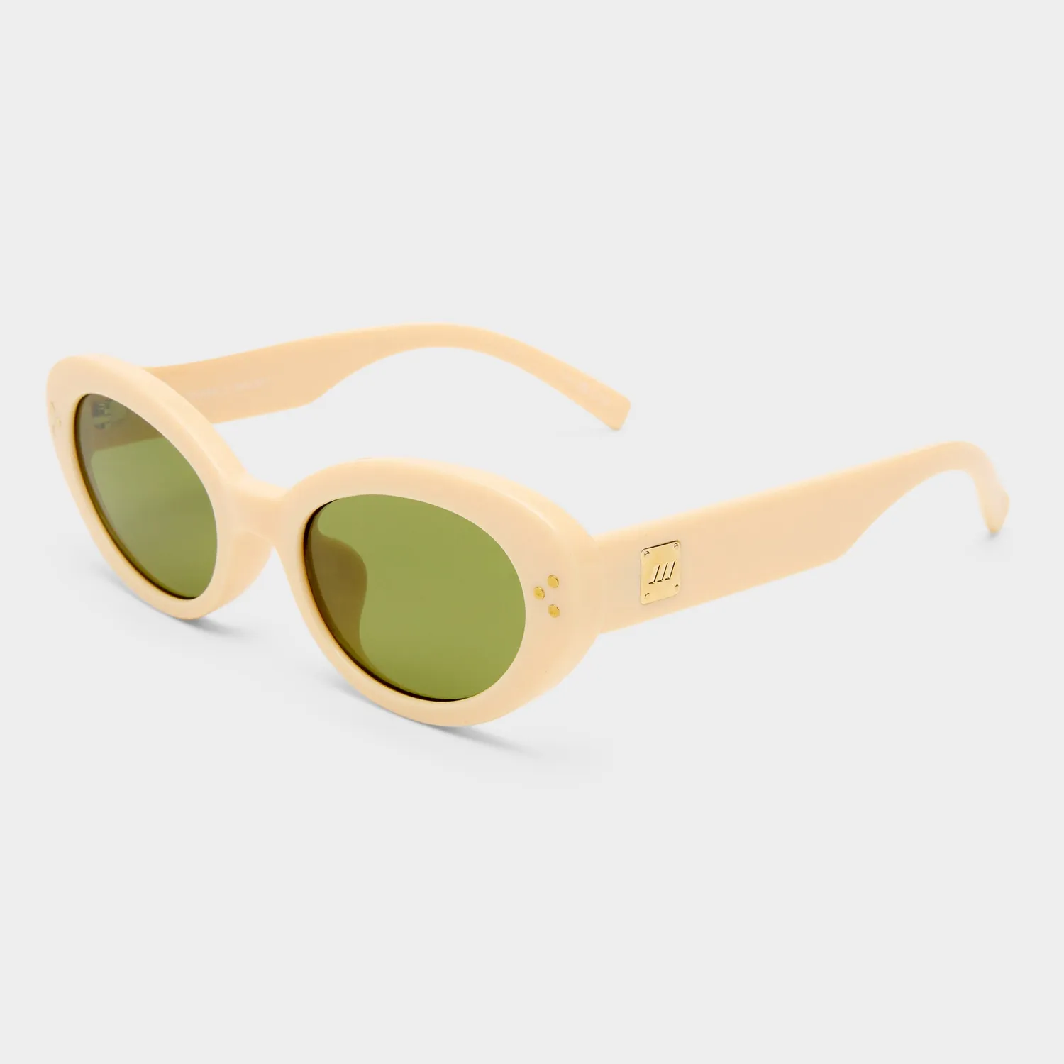 Le Specs Tootsie occhiale da sole bianco cat-eye verde