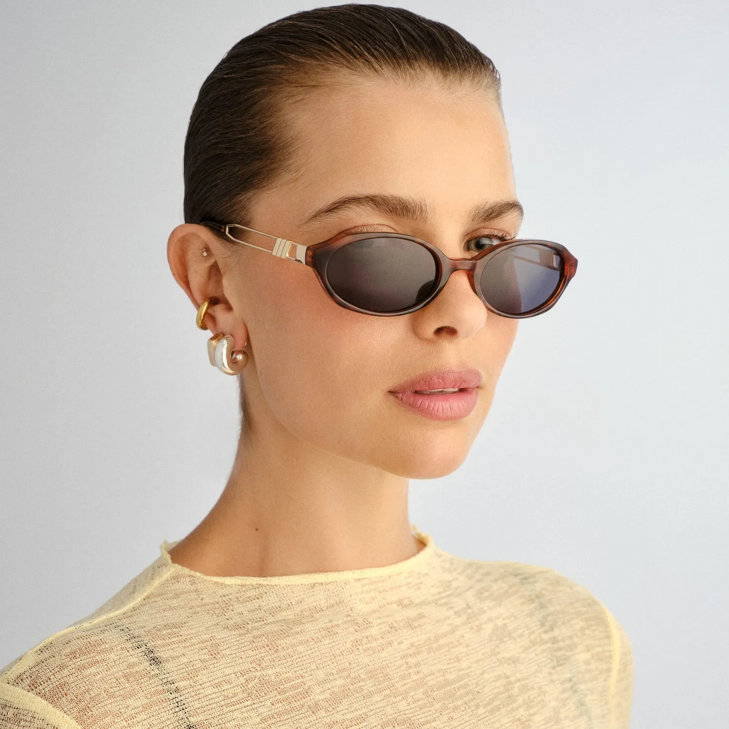 Le Specs Lunita occhiali da sole dark tort ovali