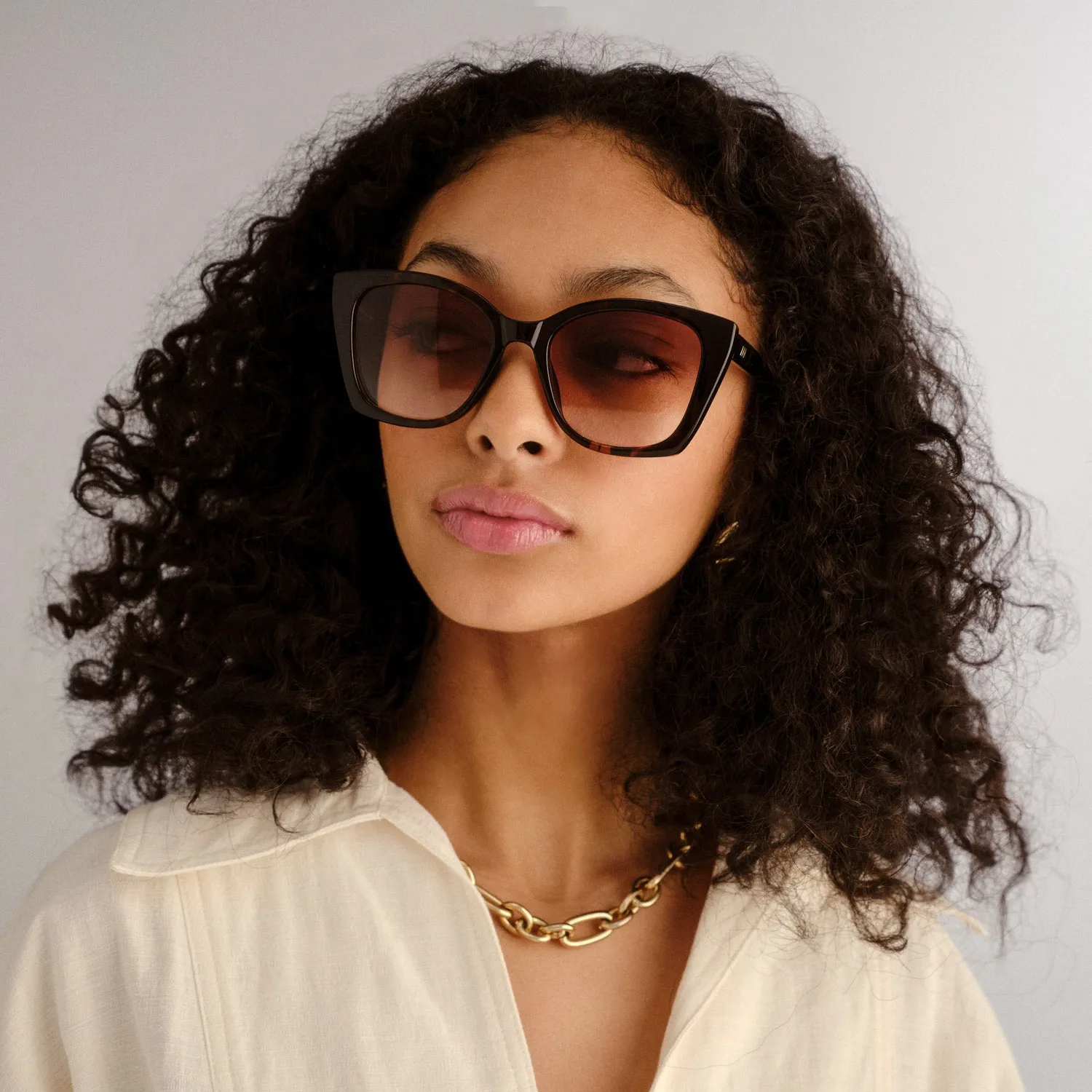 Le Specs Incantation occhiale da sole tartarugato sfumato