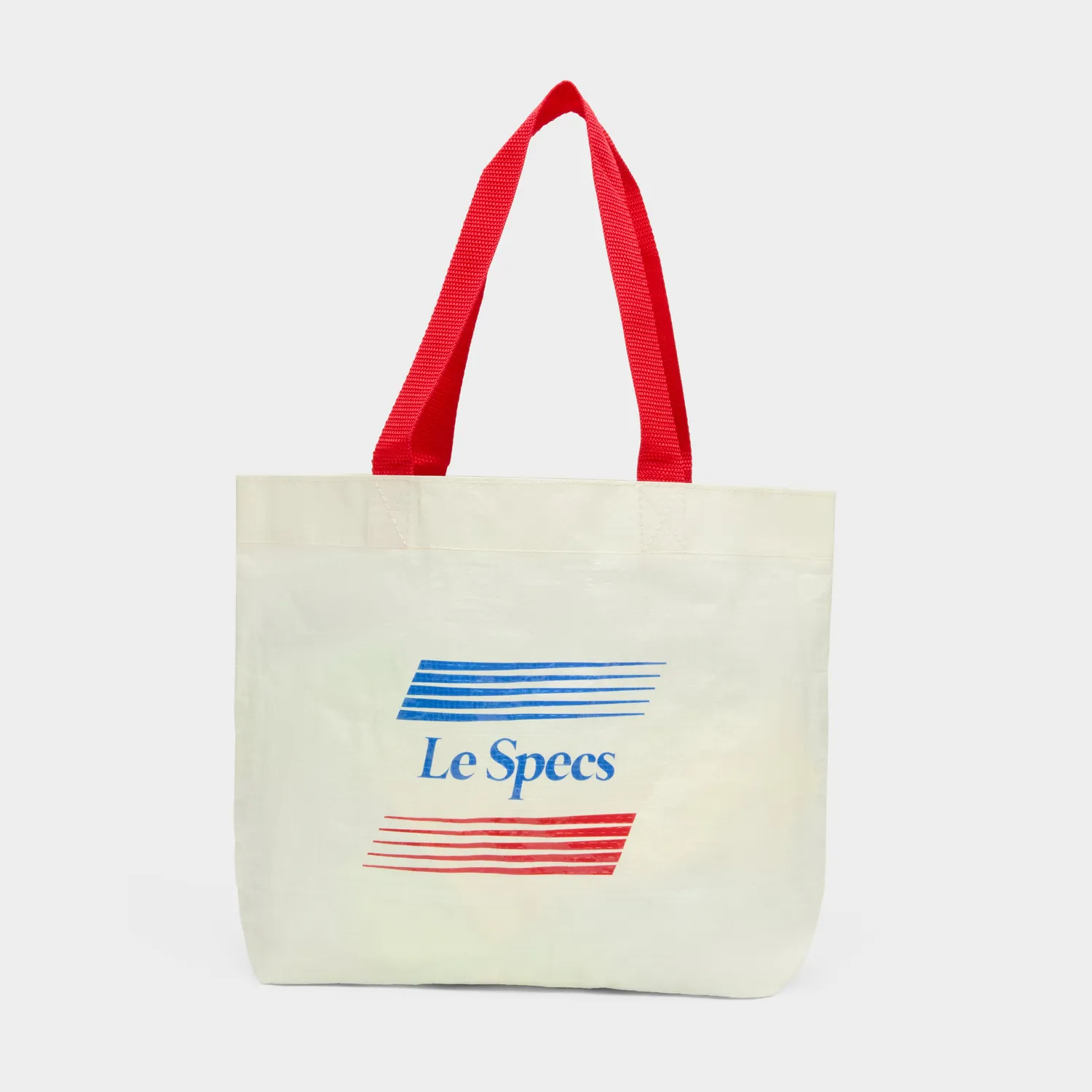 Le Specs Mini Tote borsa white with red strap