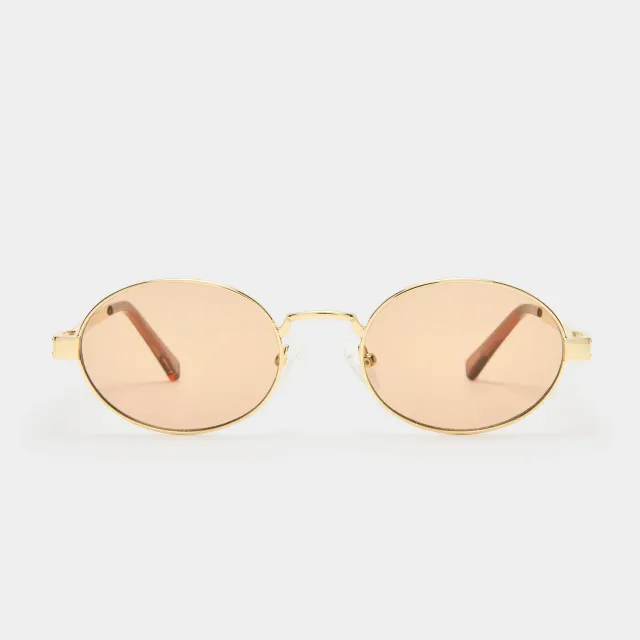 Le Specs Poseidon Deux occhiali da sole oro lente marrone