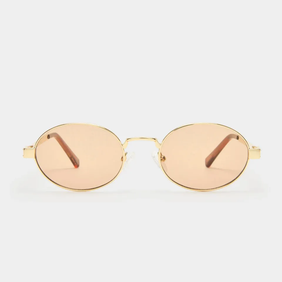 Le Specs Poseidon Deux occhiali da sole oro lente marrone