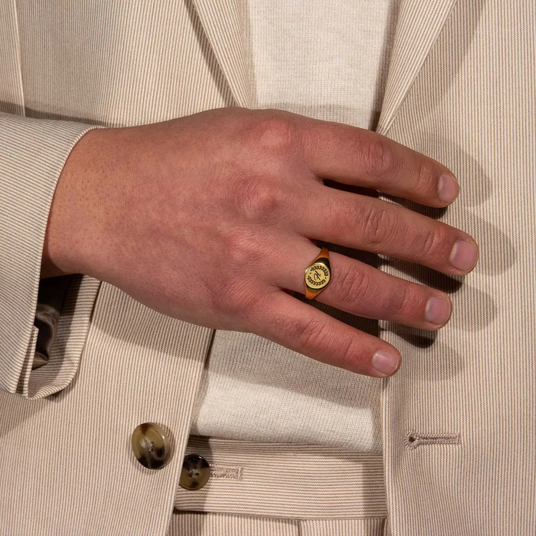Hemmet H Signet Ring anello chevalier regolabile