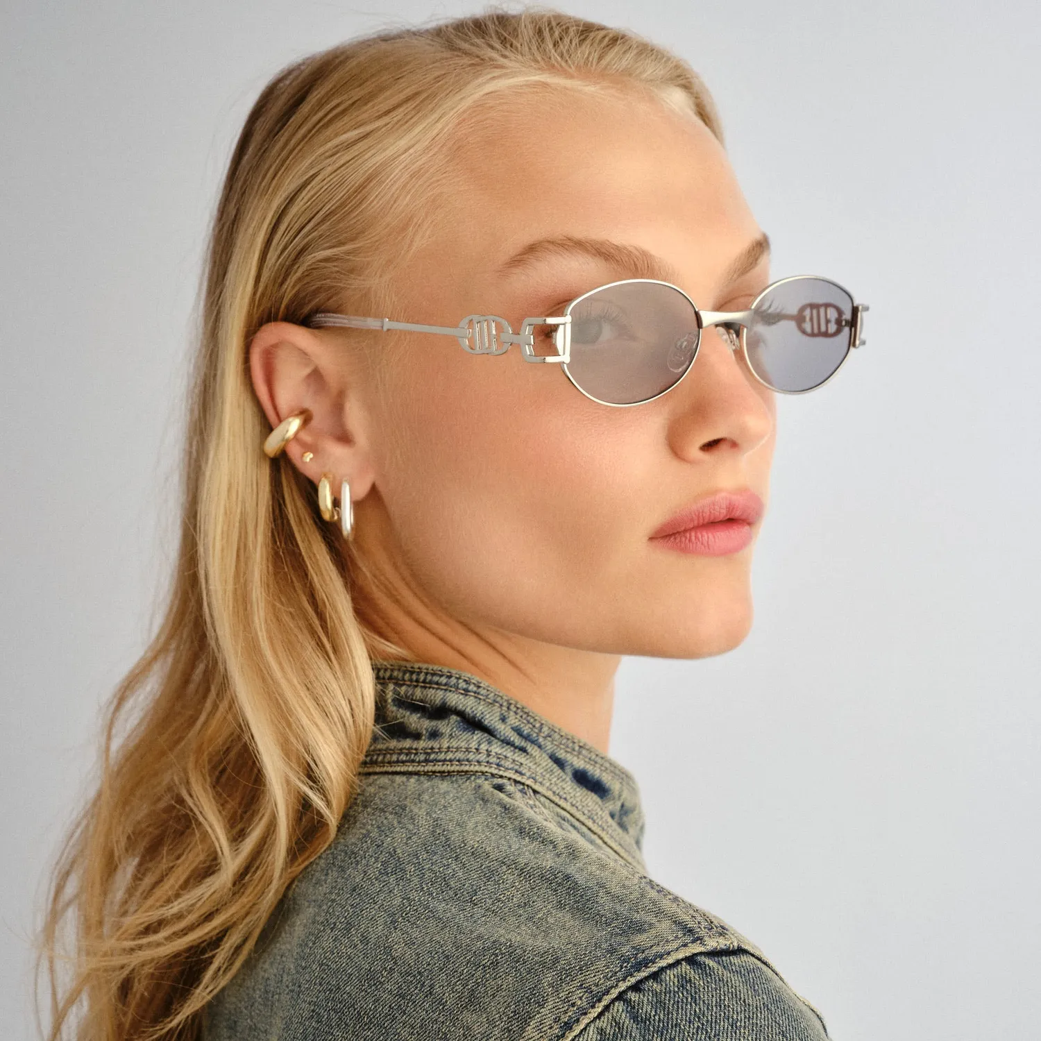 Le Specs The Forbidden occhiali da sole argento ovali