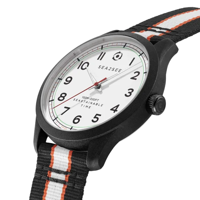 Sea2See Montecarlo 02 orologio bianco 41mm cinturino nero
