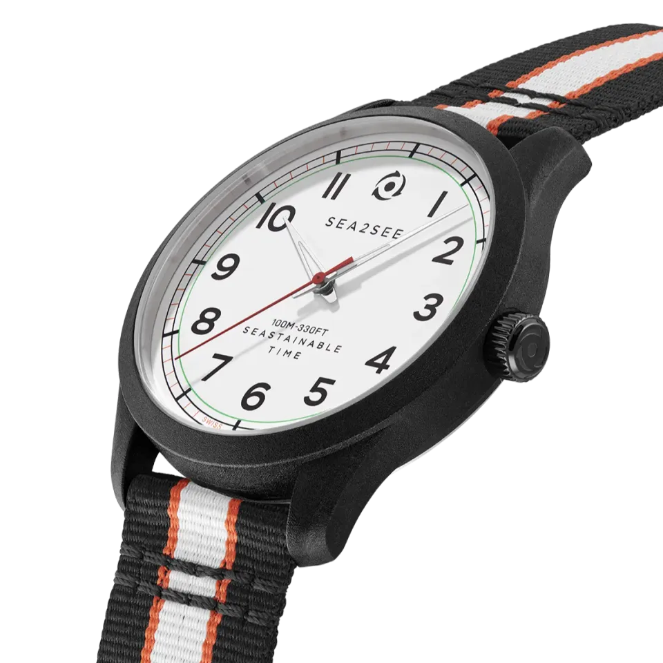 Sea2See Montecarlo 02 orologio bianco 41mm cinturino nero