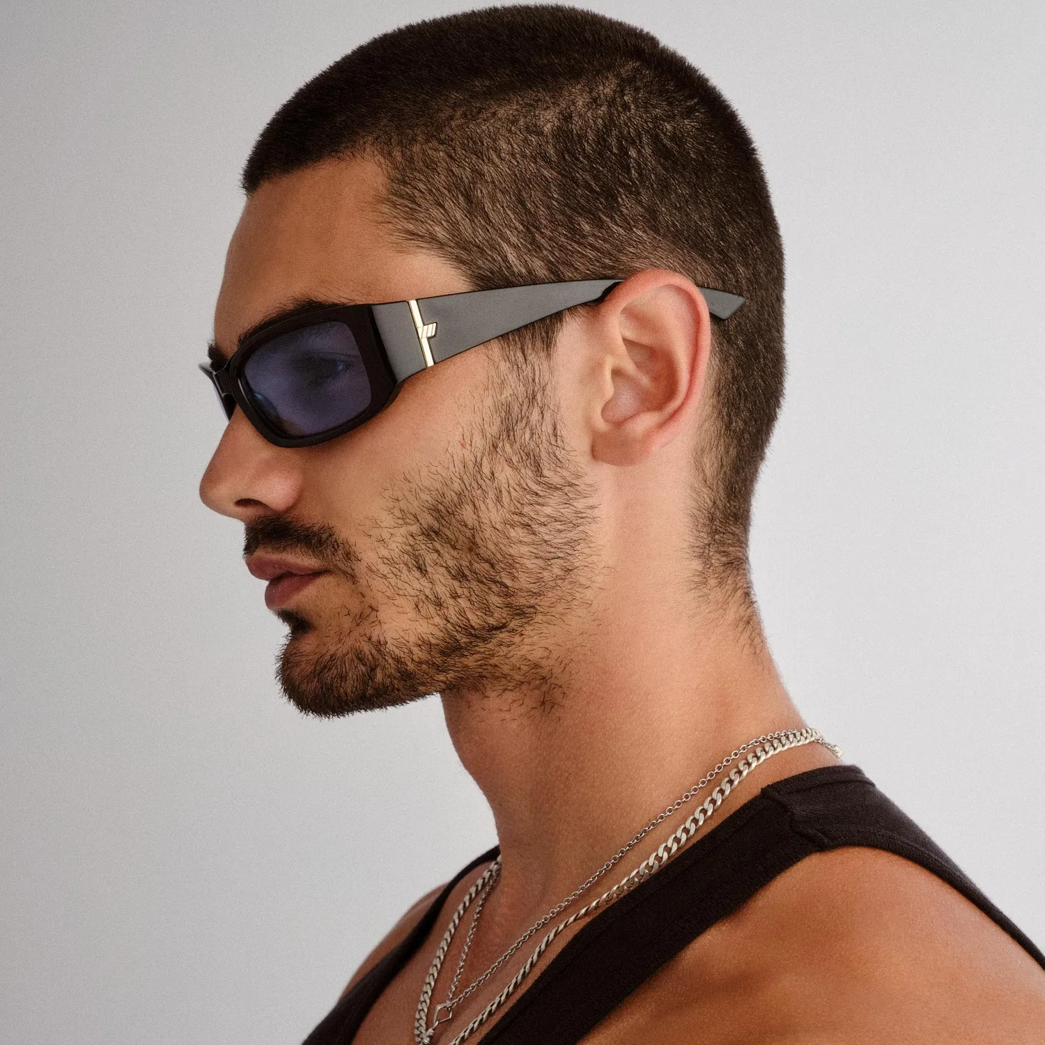 Le Specs Du Jour occhiali da sole neri lente azzurra