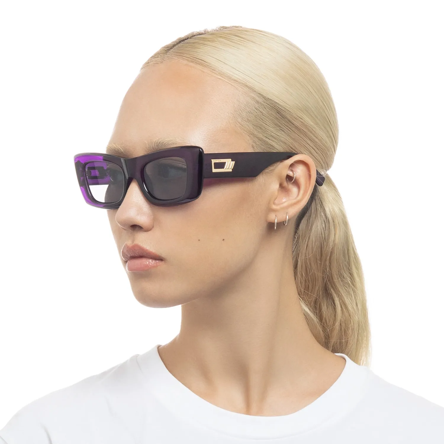 Le Specs Dopamine occhiali da sole dark violet rettangolari