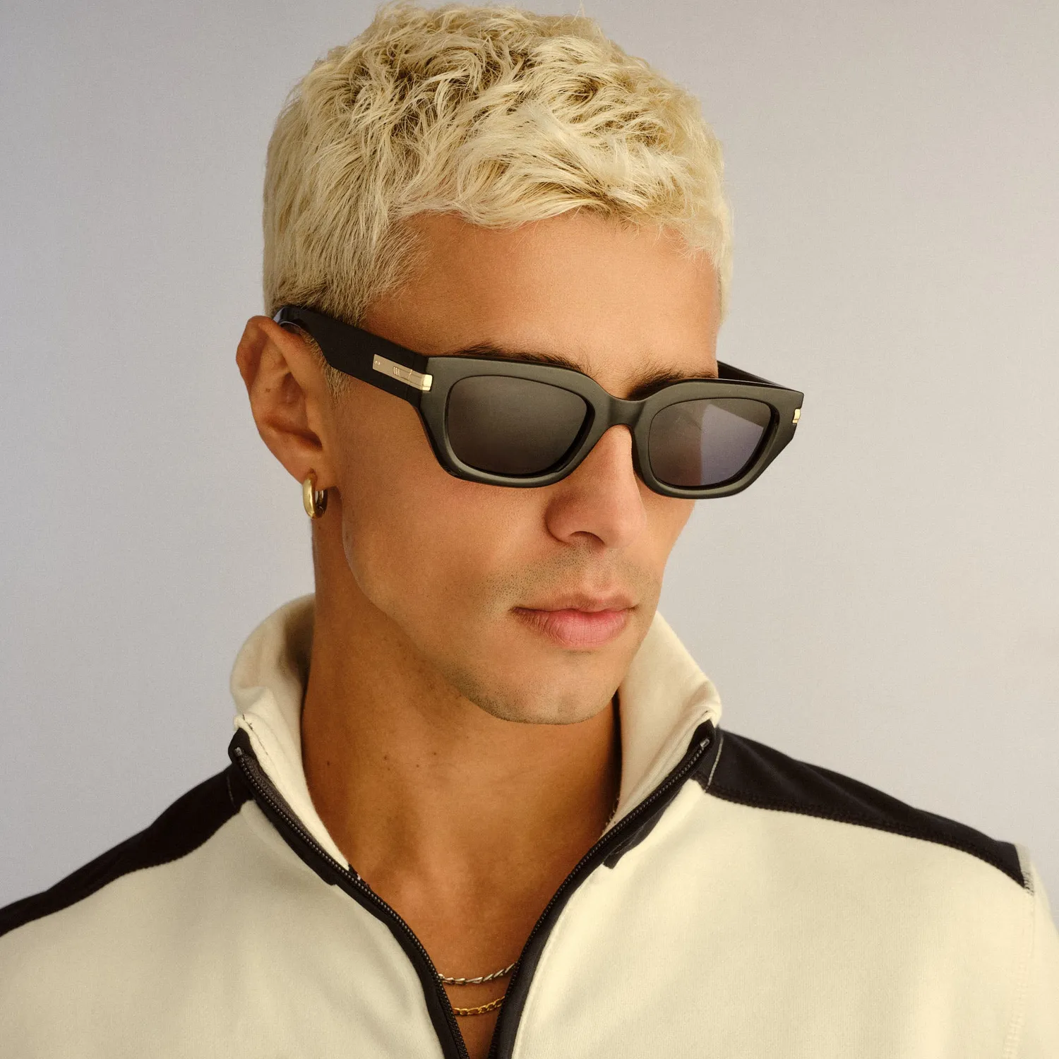 Le Specs Cubito + occhiale da sole nero polarizzato