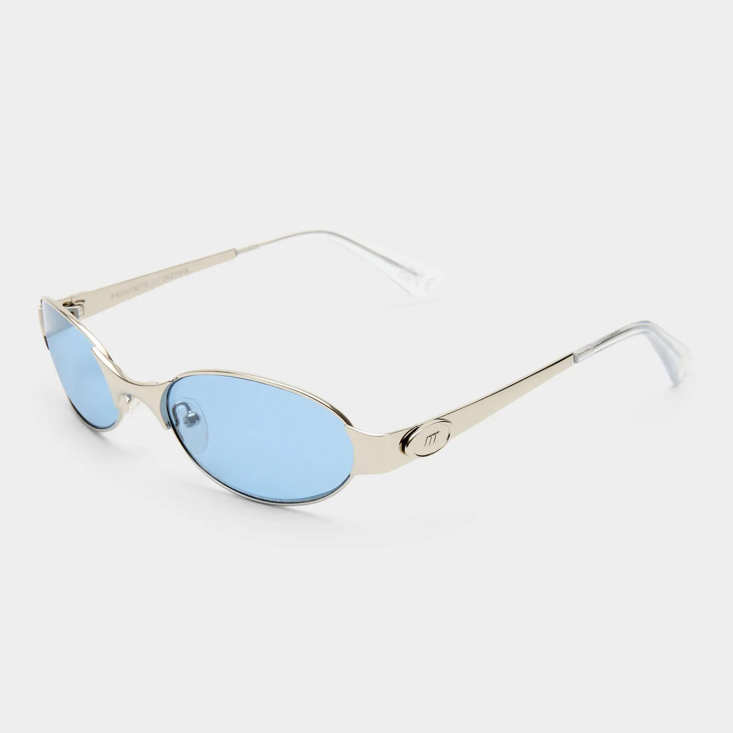 Le Specs Frostbite occhiali da sole argento lenti azzurre