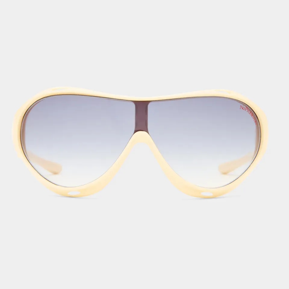 Le Specs Iris occhiale da sole off white shield
