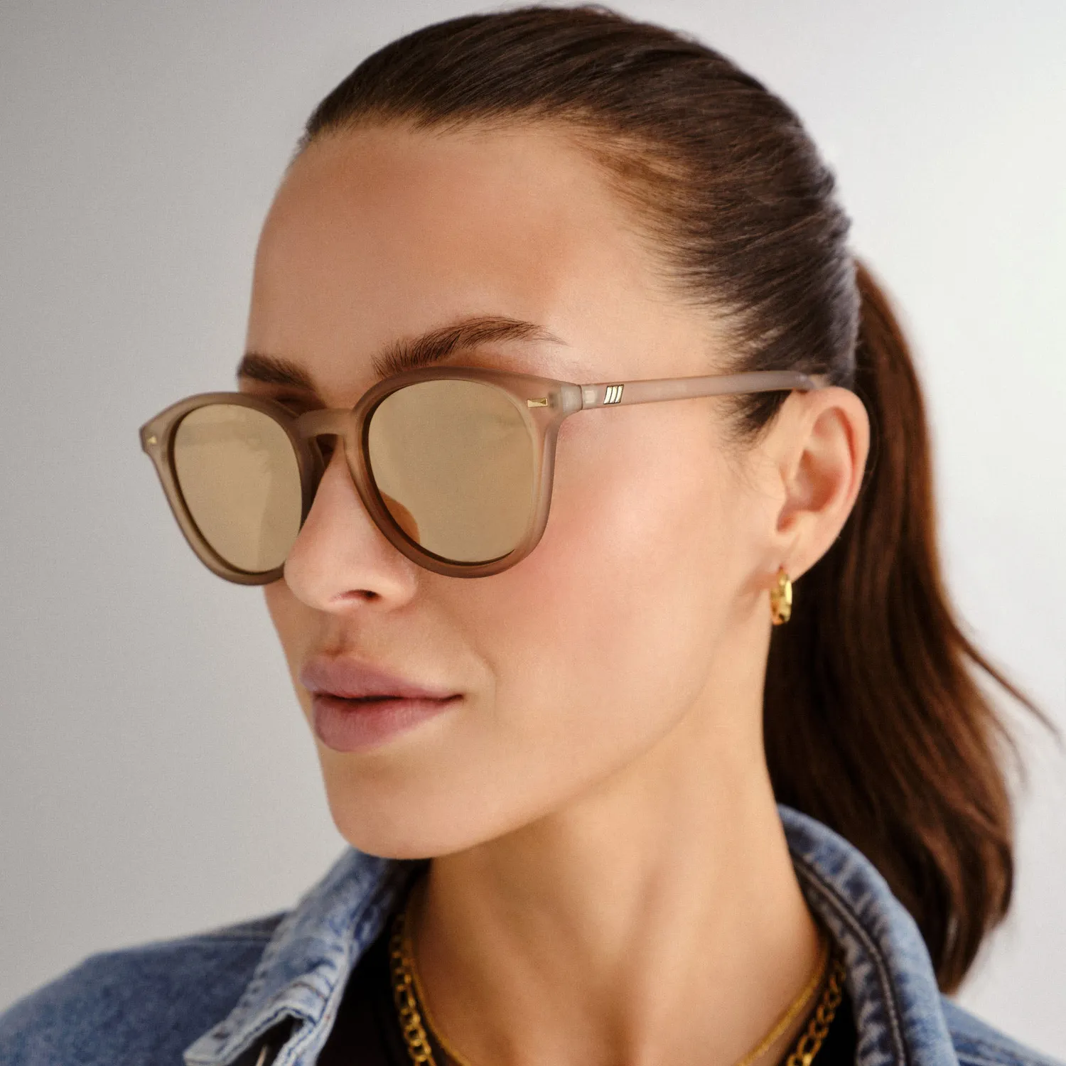 Le Specs Bandwagon occhiali da sole pietra opaco specchiati