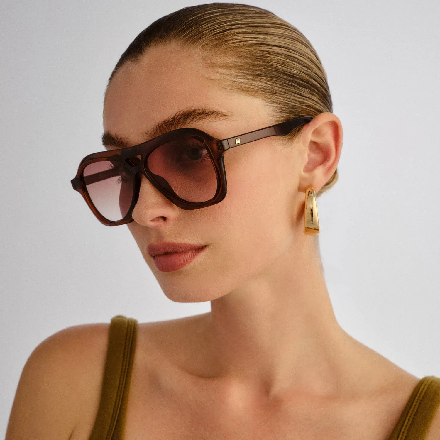Le Specs Drizzle occhiale da sole cocoa aviatore