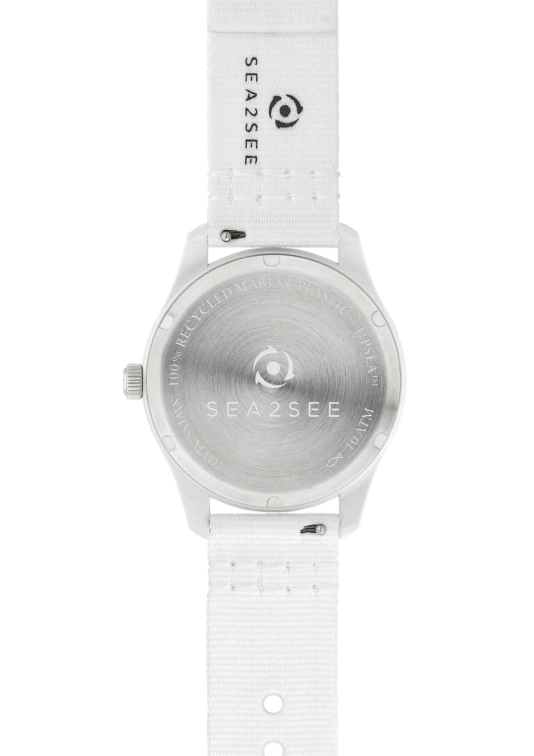 SEA2SEE White Strap cinturino orologio bianco 18 mm riciclato