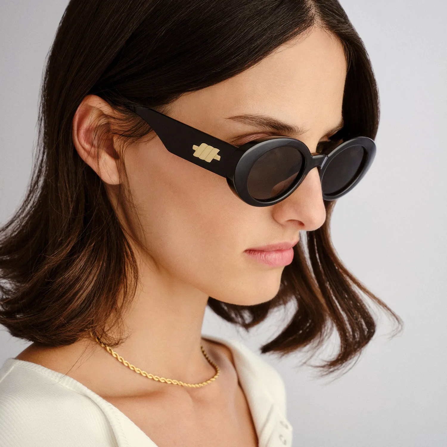 Le Specs Nouveau Vie occhiali da sole nero ovali